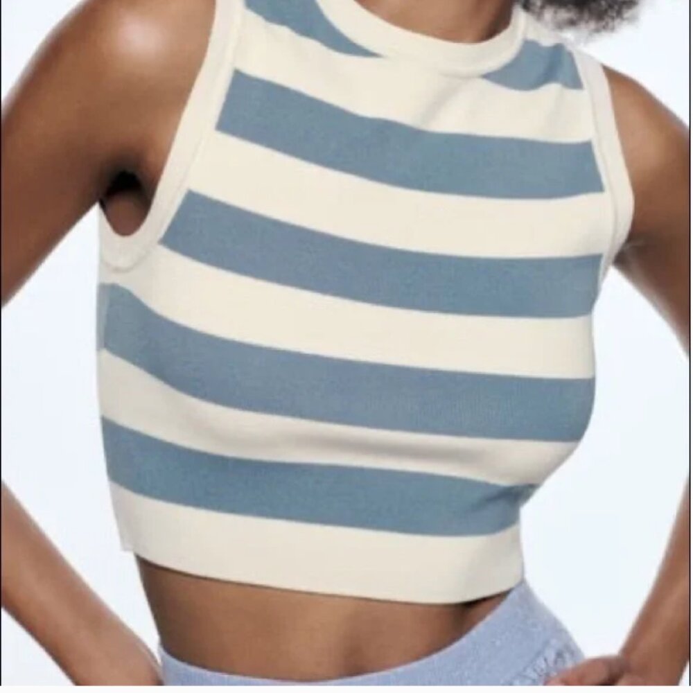 Zara knit crapped top